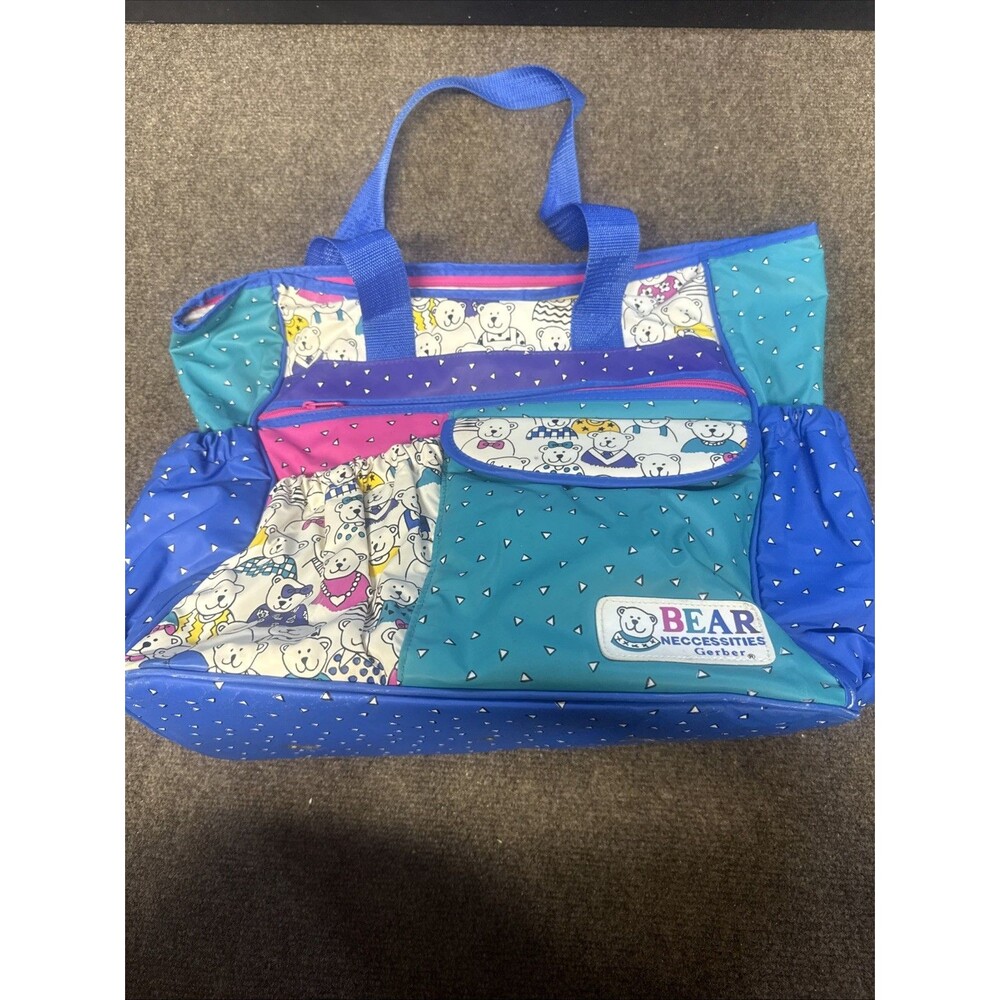 Vintage Gerber Bear Necessities Diaper Bag & Changing Pad 1990s